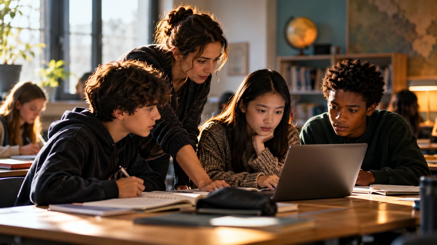 Editorial illustration: Schools get guidance on AI in classrooms