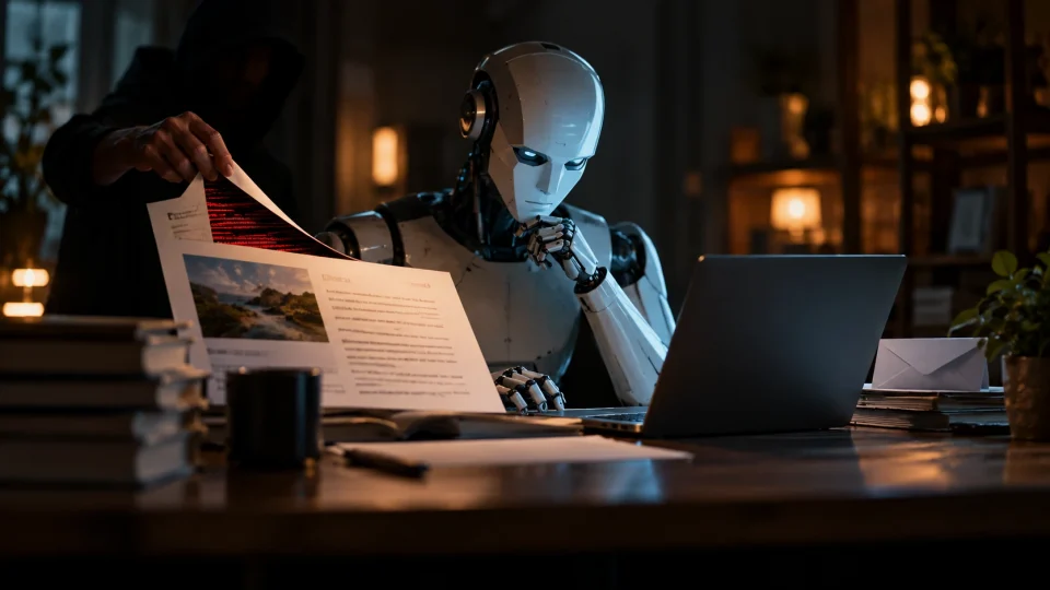 Editorial illustration: Security teams warn about prompt injection in AI agents