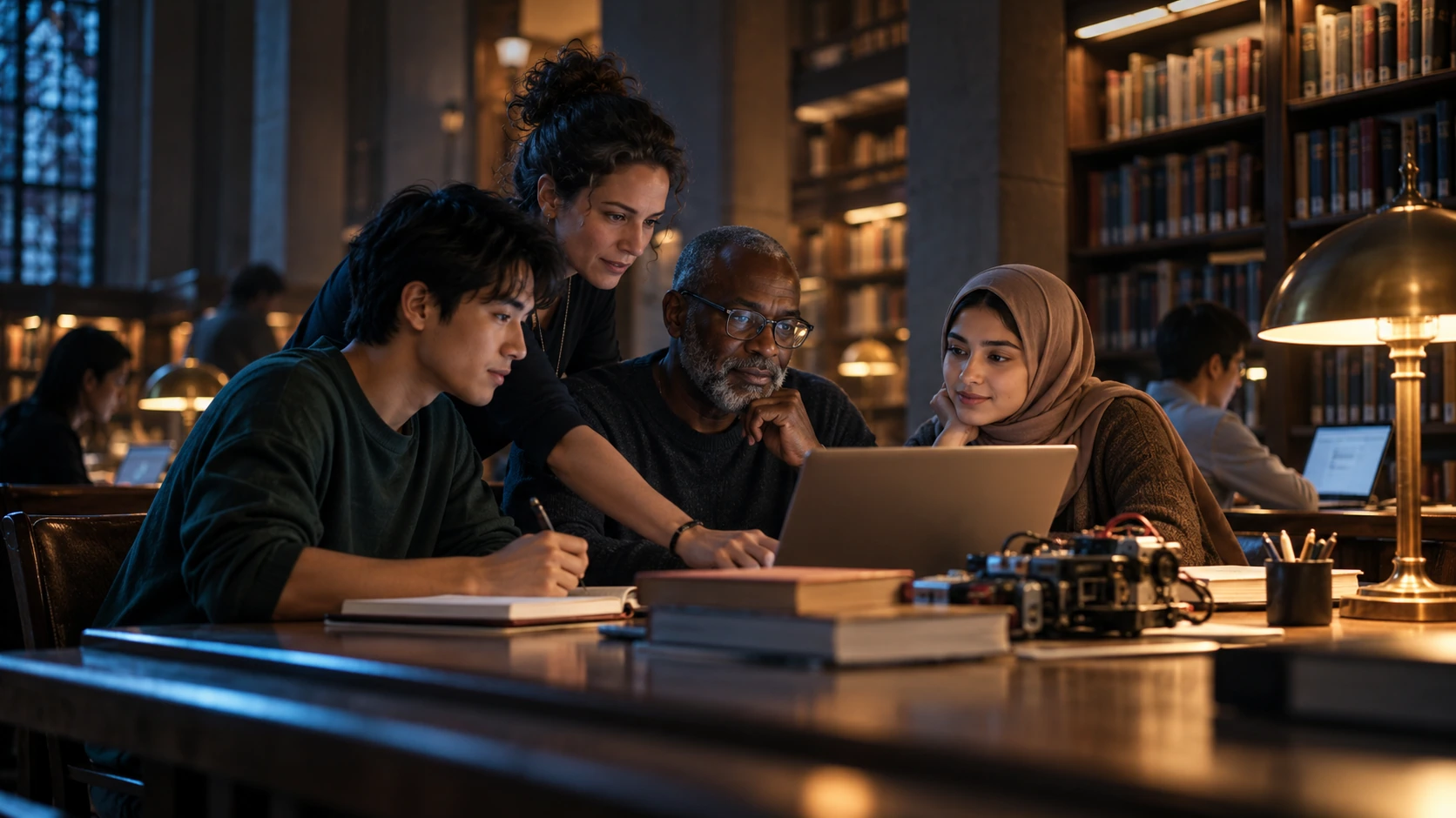Editorial illustration: Libraries become AI literacy hubs