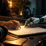 Editorial illustration: Who owns a song written with AI?