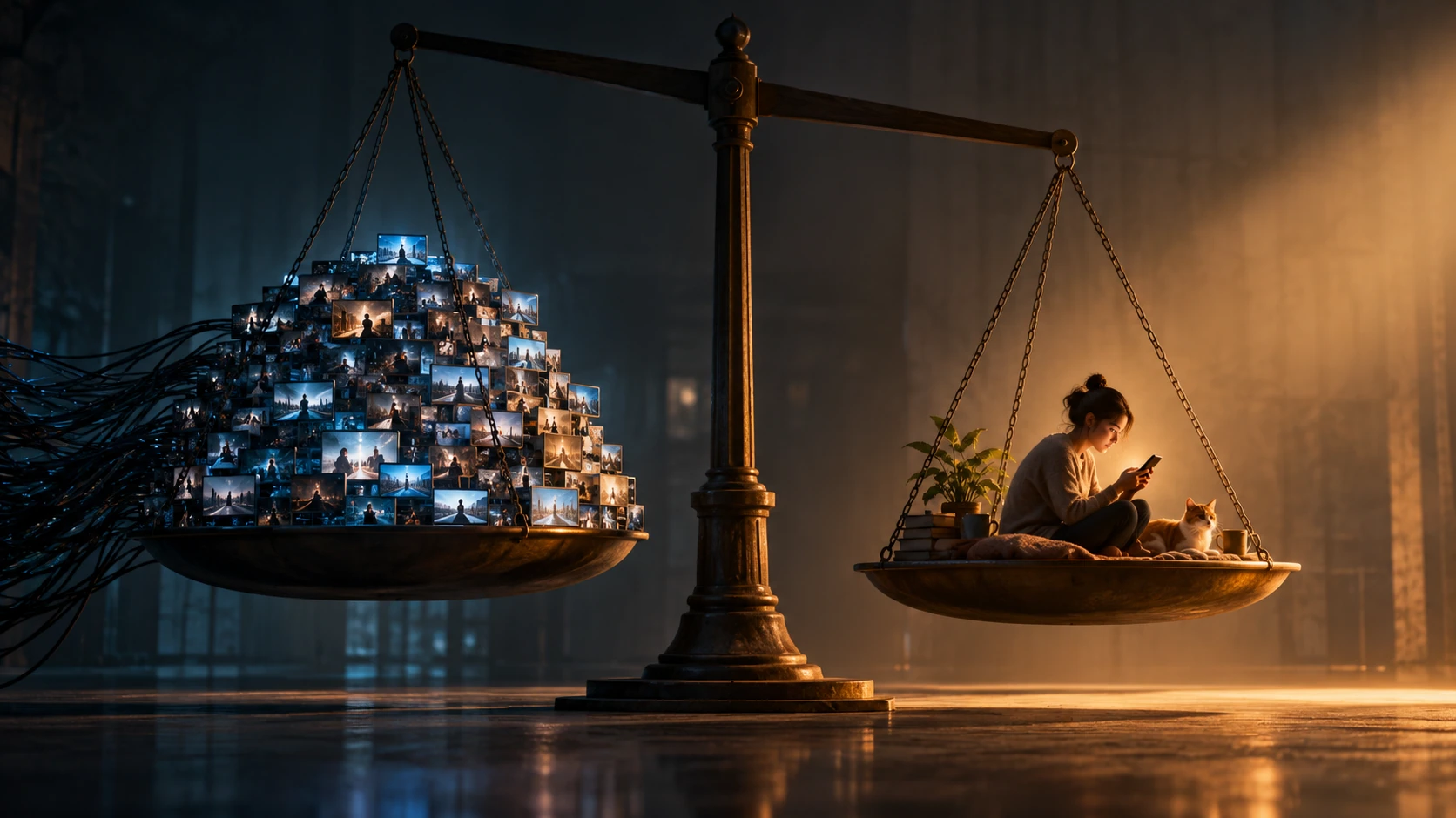Editorial illustration: The moral weight of a recommendation algorithm