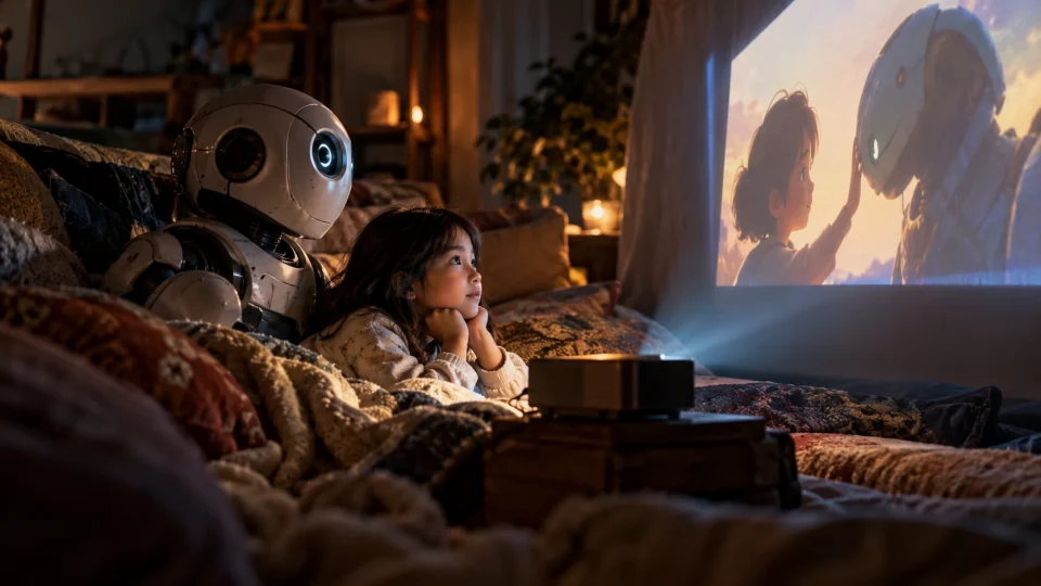 Editorial illustration: Animated films that take AI seriously