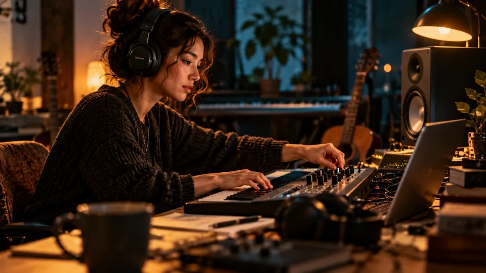 Editorial illustration: Mastering and mixing with AI tools